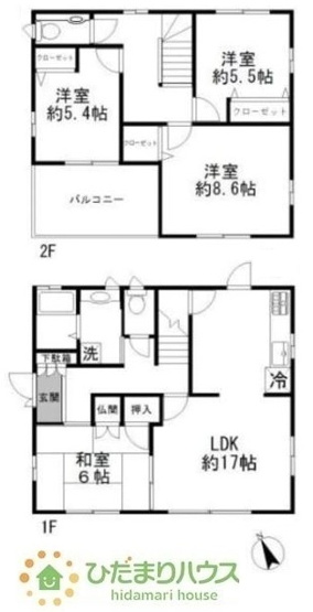 【間取り】 | 牛久市田宮2丁目　中古戸建 | 一人部屋が実現できる４LDK間取りです。将来お子様の一人部屋をお考えの方にオススメな物件です。