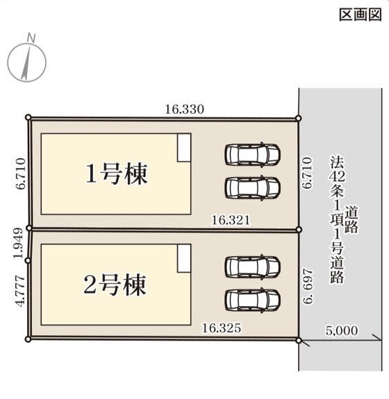 リーブルガーデン鹿児島市草牟田の区画図