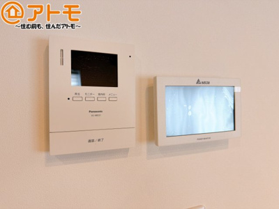 【防犯設備】 | 清水区南岡町2期　新築戸建　全1棟 | TVモニター付きインターホンは訪問者を確認することができて、防犯性に優れています♪