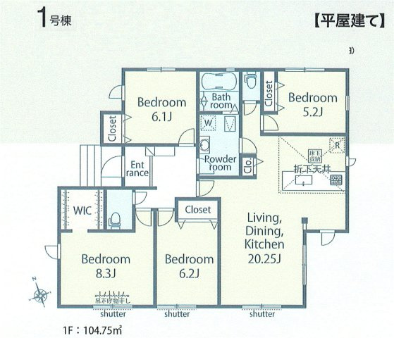 青梅市新町7丁目　新築戸建全1棟の間取り
