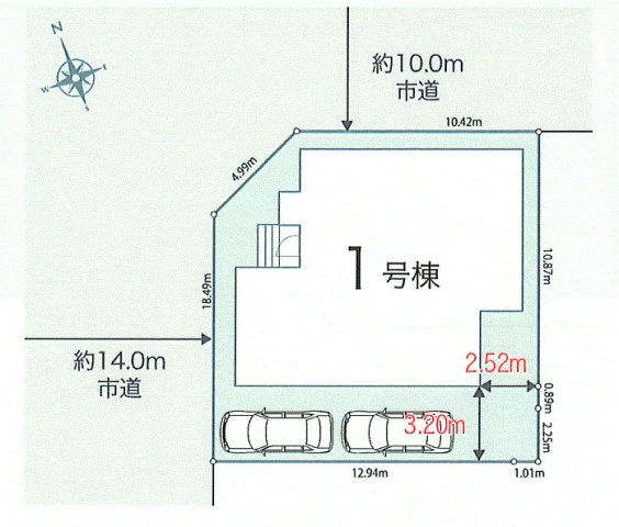 青梅市新町7丁目　新築戸建全1棟の区画図