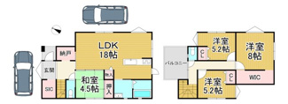 【間取り】 | 川西市久代２丁目10番付近　新築一戸建て