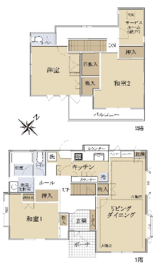 泉区西が岡2丁目 中古戸建 4980万円の間取り