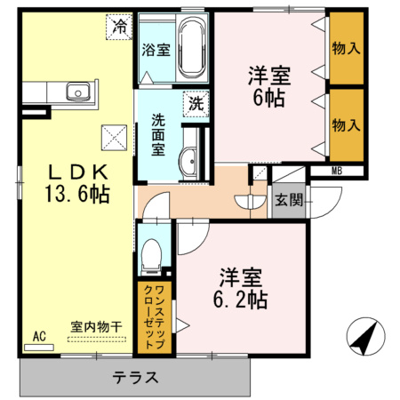 リバーサイド中部Bの間取り