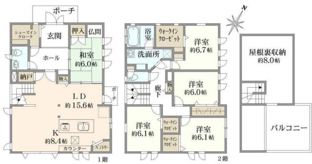泉区岡津町 中古戸建 9850万円の間取り