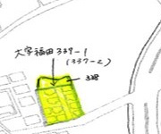 川越市福田　建築条件なし売地　西武新宿線『本川越駅』バス16分　【山田小学区】の区画図