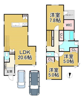 【間取り】 | 川西市南花屋敷1丁目24の16の1　新築一戸建て