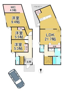 【間取り】 | 川西市南花屋敷1丁目24の16の1　新築一戸建て