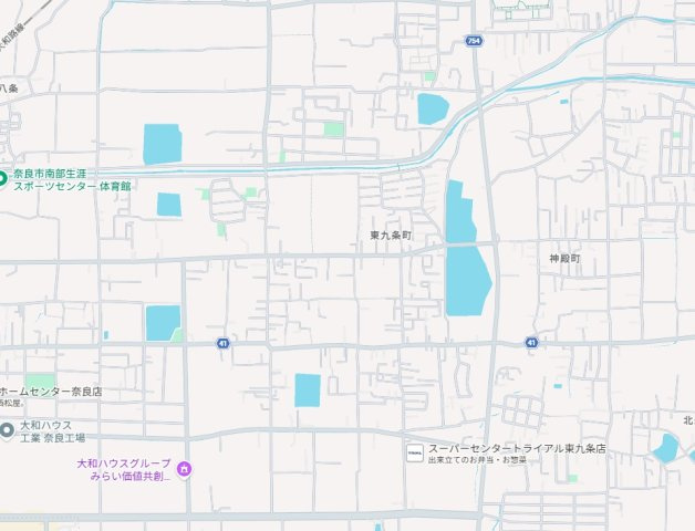 ●奈良市東九条町　第20期　新築一戸建ての地図