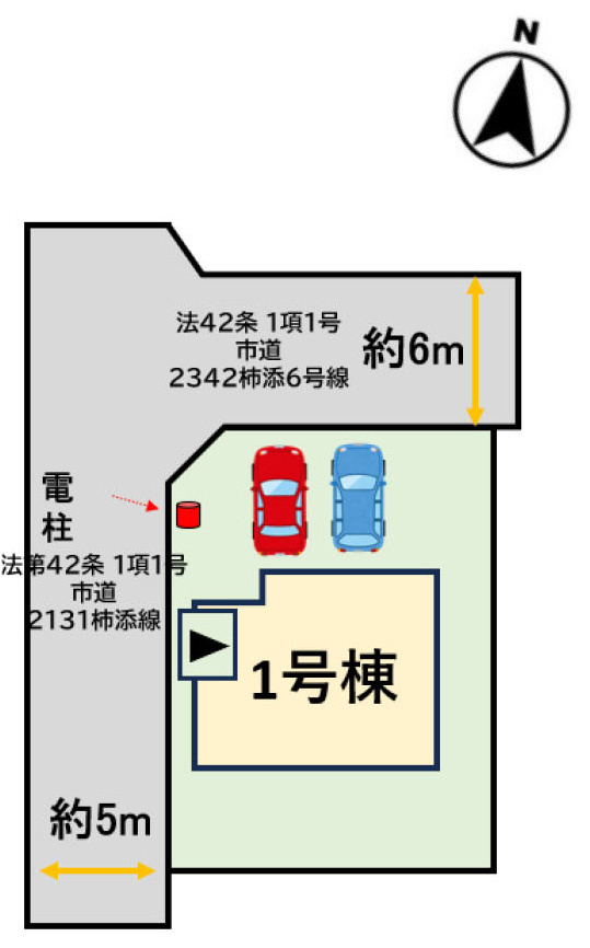 鳥栖市田代本町2期　1号棟の区画図