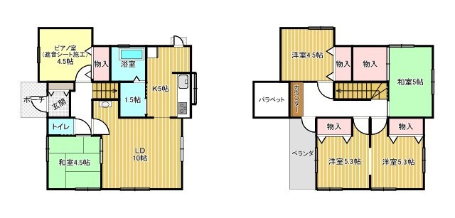 中古戸建　姫路市網干区新在家の間取り