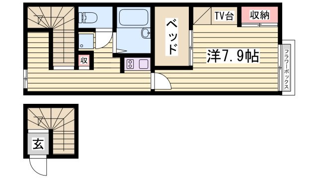 明石市魚住町住吉４丁目のアパートの間取り