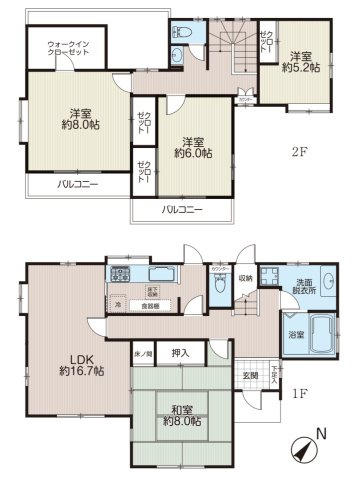 中古戸建　柏市花野井の間取り