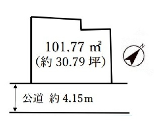 鶴ヶ島市下新田売地の土地図