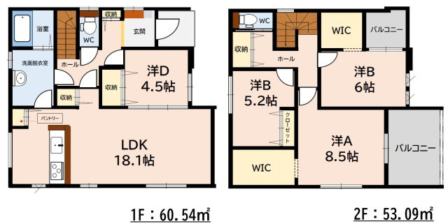 鳥栖市姫方町5期　1号棟の間取り
