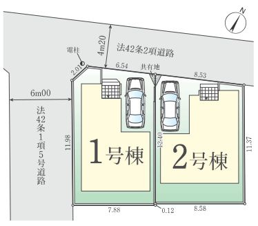 仲介手数料無料　FiT所沢市久米3期・新築全2棟の区画図