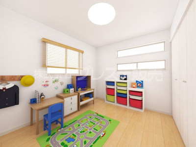 【洋室】 | 生駒市中菜畑２丁目の新築一戸建 全６区画  | １号地２階洋室（子供部屋）完成イメージ