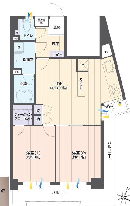 ドラゴンマンション湘南辻堂壱番館の間取り|角部屋の3LDKです