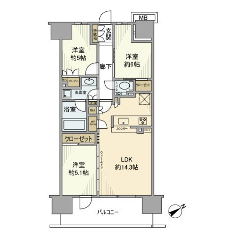 プレミスト新小岩ルネの間取り