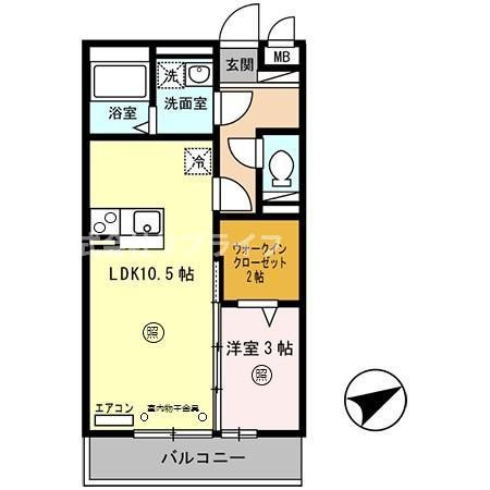 セジュール東阿保A棟の間取り