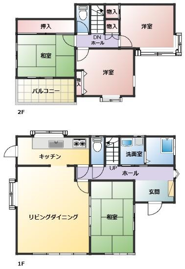 加須市柳生　中古一戸建ての間取り|動線を考慮した水回り集中設計で家事ラクを叶えられます♪