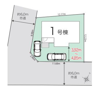仲介手数料無料　リナージュ所沢下富第2期・新築全1棟の区画図