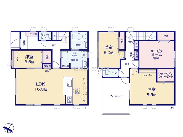 草加市青柳7丁目 新築分譲住宅 全6棟 2号棟の間取り