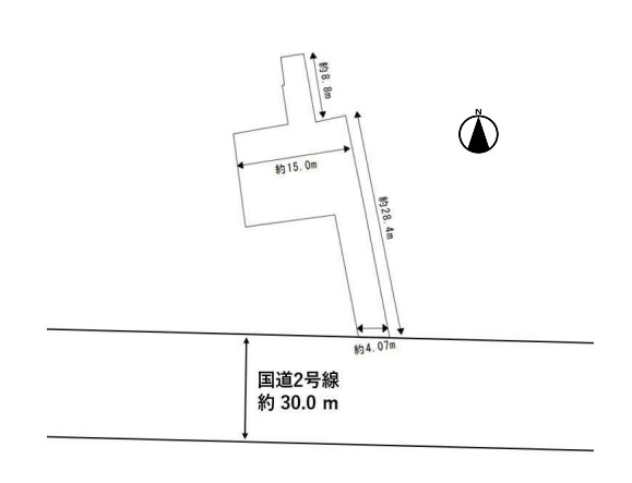 国道2号線沿い　六湛寺町ロードサイド土地