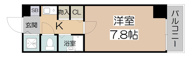【間取り】 | フロレスコ昭和町 | 1K　