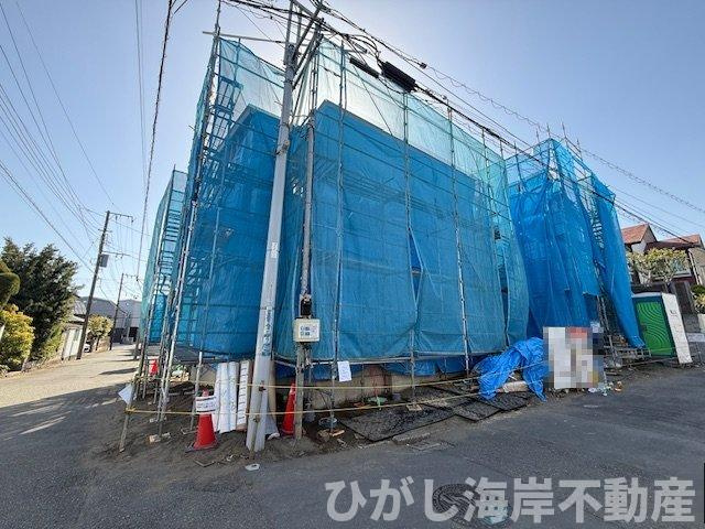 藤沢市辻堂太平台１丁目　新築戸建の外観|4月11日撮影　建築中　現地外観
