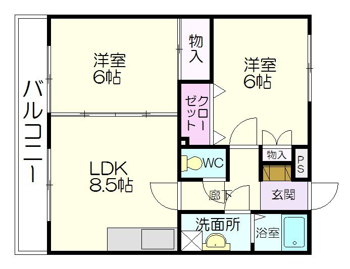 青い鳥マンションの間取り