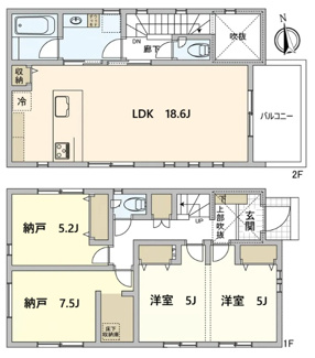 【間取り】 | 【仲介手数料無料！！】相模原市中央区相模原5丁目　新築戸建て（全3棟）No3号棟　5280万円