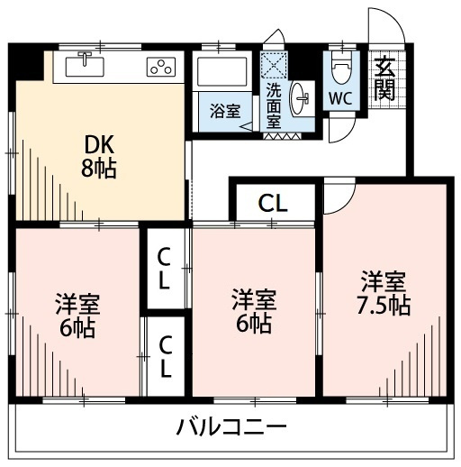 【間取り】 | 甲子ハイツ（キノエネハイツ）