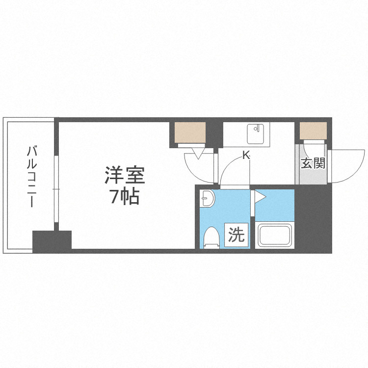 大阪市浪速区難波中３丁目の賃貸マンションの間取り