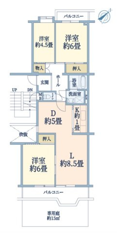 今津浜パークタウン22号棟の間取り|お庭での家庭菜園・ガーデニングを通じて、お子様と一緒に育てていくと、思い出も増えていきそうですね♪
