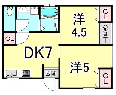 スカイハイツ日暮の間取り
