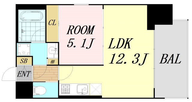プレジオ阿波座　仲介手数料無料の間取り