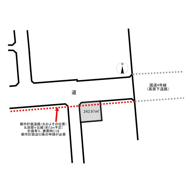 須賀川市丸田町　住宅用地の土地図|公図を元に作成しております。相違する場合現況を優先いたしますので現地をよくご確認の上ご検討ください。