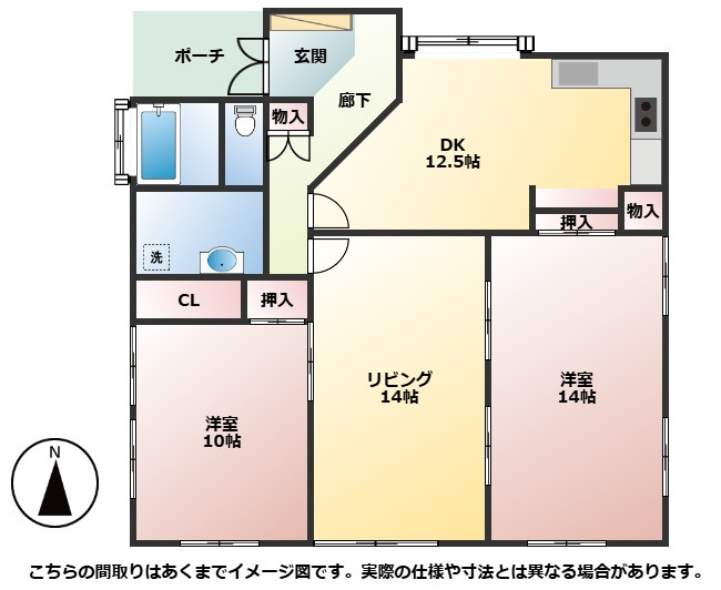 【間取り】 | みどり市笠懸町鹿　平屋　3LDK