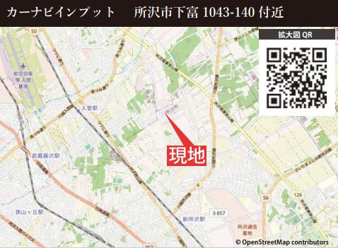 仲介手数料無料　KEIAI　GRACE所沢市下富9期・新築全1棟の地図