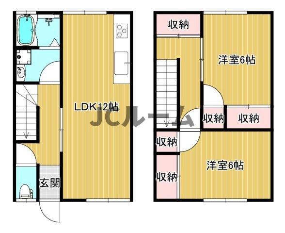 柏崎市松波３丁目のアパートの間取り