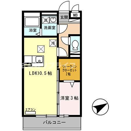 セジュール東阿保Bの間取り