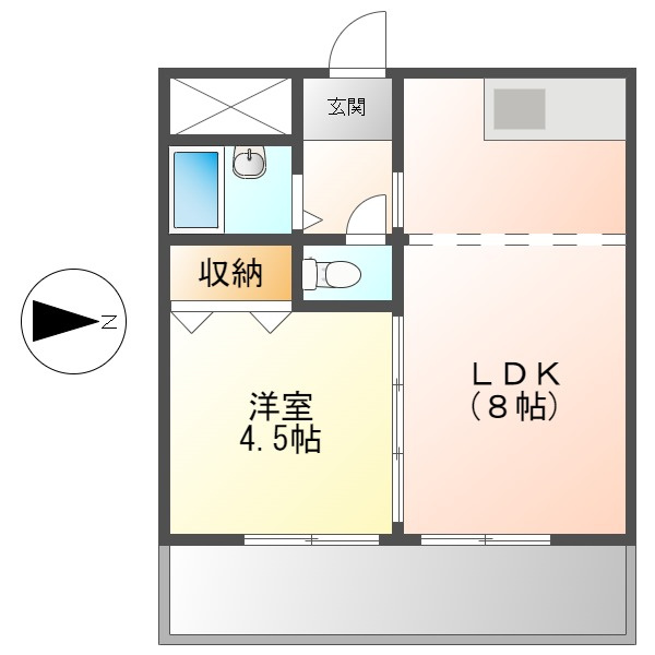 名古屋市熱田区千年１丁目の賃貸マンションの間取り