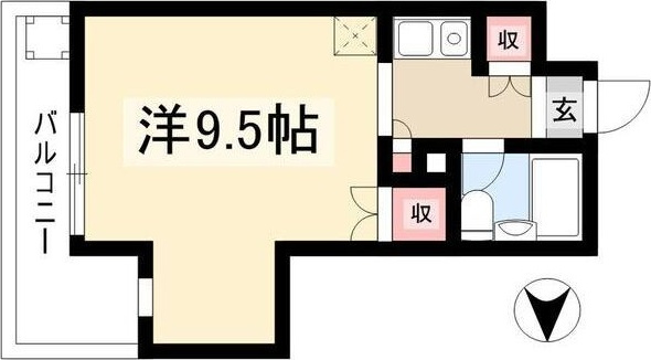 名古屋市昭和区山中町１丁目の賃貸マンションの間取り
