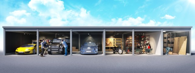 COCO GARAGE八千代の外観パース