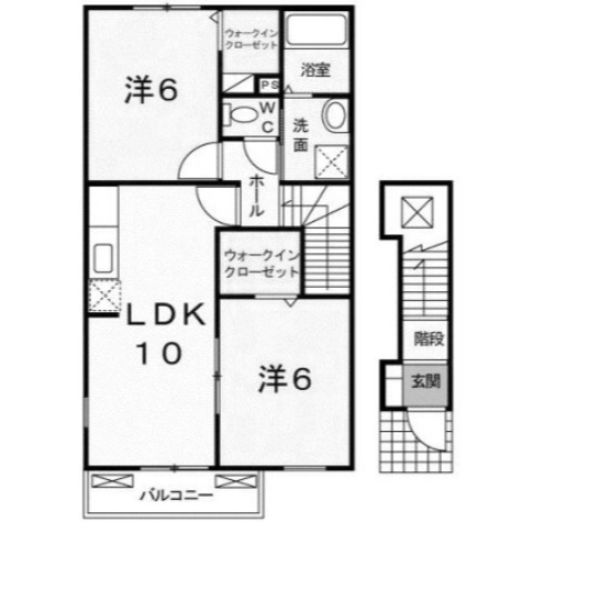 【間取り】 | リバーサイド　エアリーⅡ