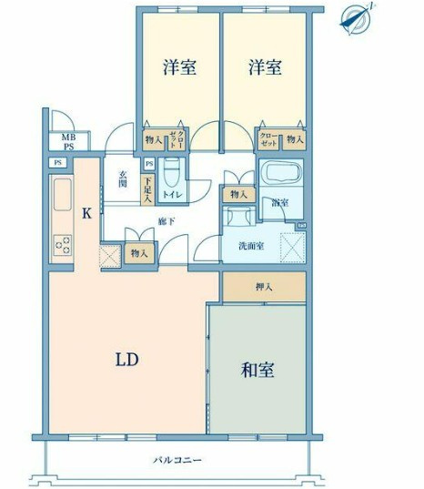 【中古マンション】ライオンズマンション若葉台の間取り