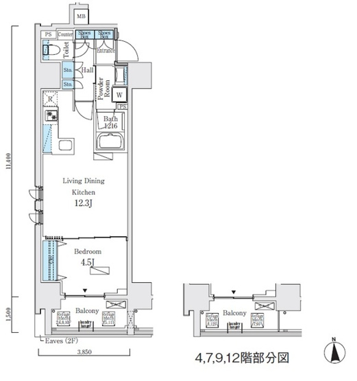 【間取り】 | プライマル上野・稲荷町