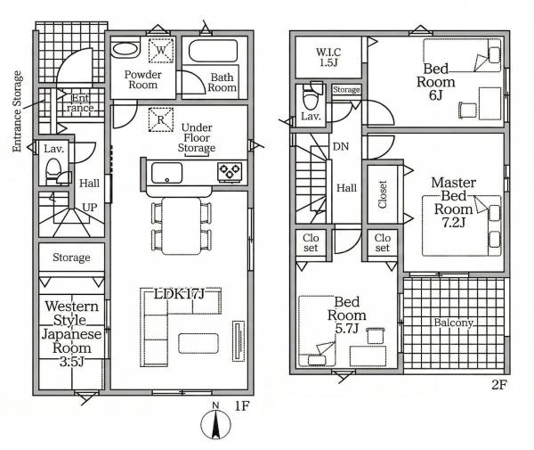 クレイドルガーデン若葉台 ３号棟 ／新築一戸建の間取り