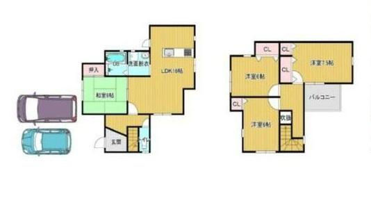 和歌山市坂田　中古戸建の間取り